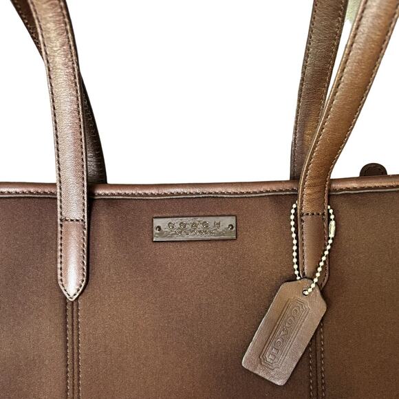 Coach Brown Neoprene Leather Shoulder Strap Classic Chic - Picture 5 of 6
